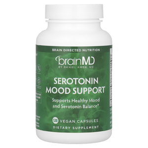BrainMD, серотонин для поддержки настроения, 120 веганских капсул