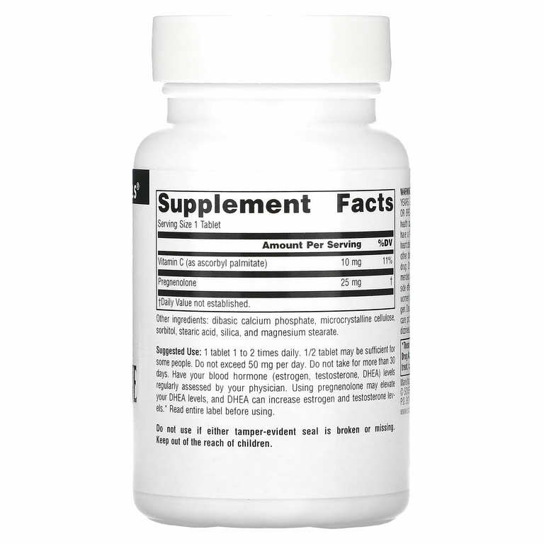 Source Naturals, прегненолон, 25 мг, 120 таблеток