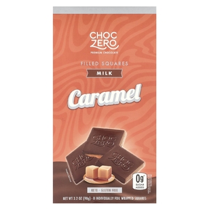 ChocZero, Квадраты с начинкой, молочный шоколад, карамель, 8 квадратов в фольге, 90 г (3,2 унции) (Товар снят с продажи) 