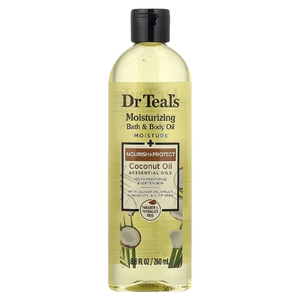 Dr. Teal's, увлажняющее масло для ванны и тела, кокосовое масло и эфирные масла, 260 мл (8,8 жидк. унции)