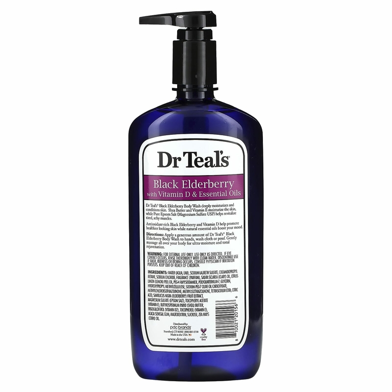Dr. Teal's, гель для душа с чистой английской солью, черная бузина, 710 мл (24 жидк. унции) (Товар снят с продажи) 