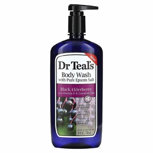 Dr. Teal's, гель для душа с чистой английской солью, черная бузина, 710 мл (24 жидк. унции) (Товар снят с продажи) 