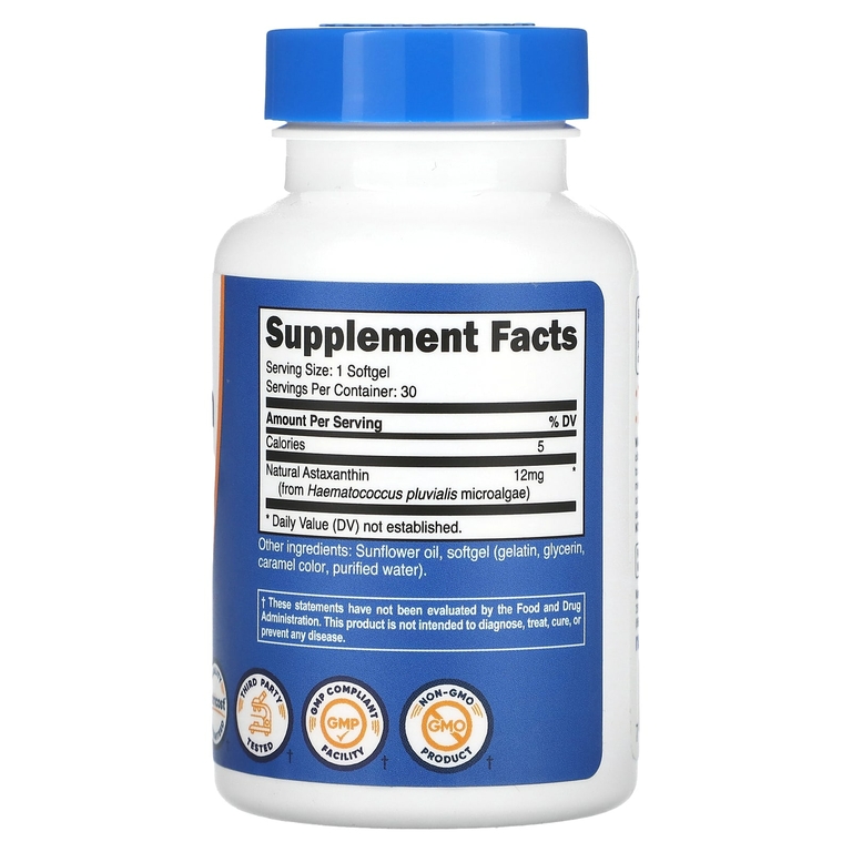 Nutricost, Astaxanthin, 12 mg, 30 Softgels (Товар снят с продажи) 