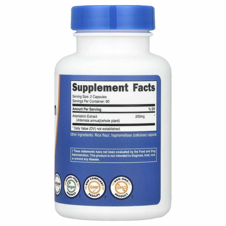 Nutricost, артемизинин, 120 капсул (100 мг в 1 капсуле)