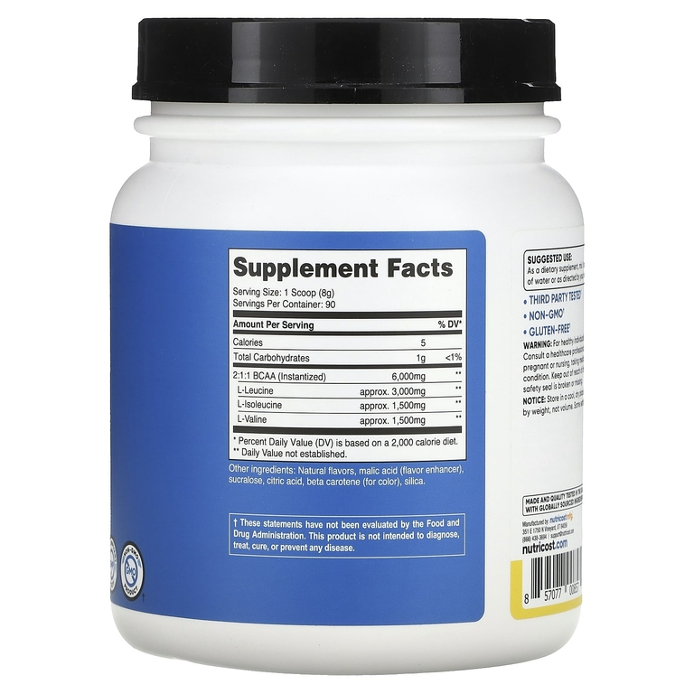 Nutricost, Performance, BCAA, со вкусом ананаса, 738 г (1,6 фунта)