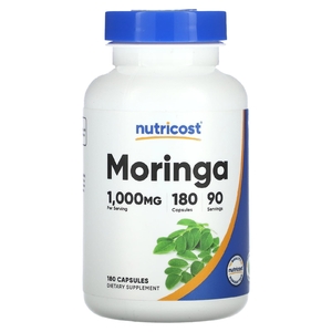 Nutricost, Моринга, 180 капсул (500 мг в каждой капсуле)