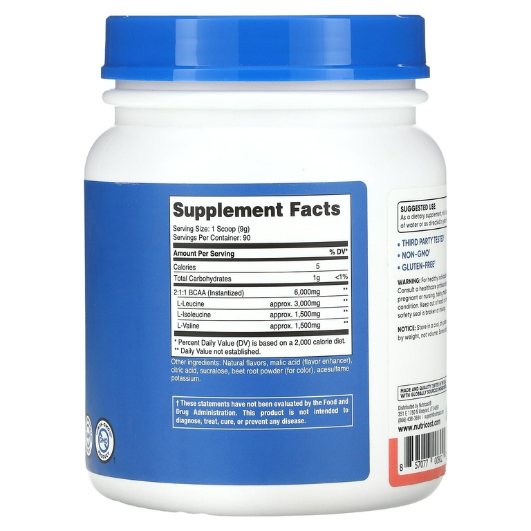 Nutricost, Performance, BCAA, со вкусом арбуза, 810 г (1,8 фунта)