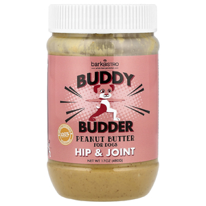 Bark Bistro, Buddy Budder, добавка для бедер и суставов, арахисовая паста для собак, клюква, 480 г (17 унций) (Товар снят с продажи) 