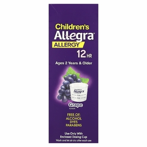 Allegra, Children's Allergy, 12 HR, для детей от 2 лет, виноград, 30 мг, 240 мл (8 жидк. Унций) (Товар снят с продажи) 