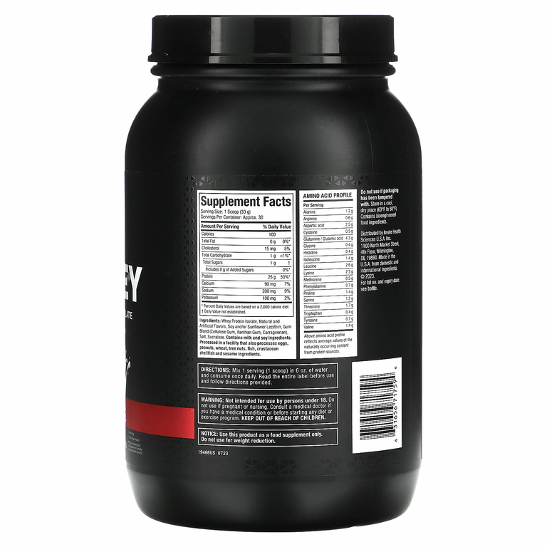 MuscleTech, IsoWhey, 100% изолят сывороточного протеина, со вкусом ванили, 907 г (2 фунта)