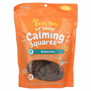 Zesty Paws, Lil' Zesties, Calming Square, для собак любого возраста, копченая курица, 283 г (10 унций)
