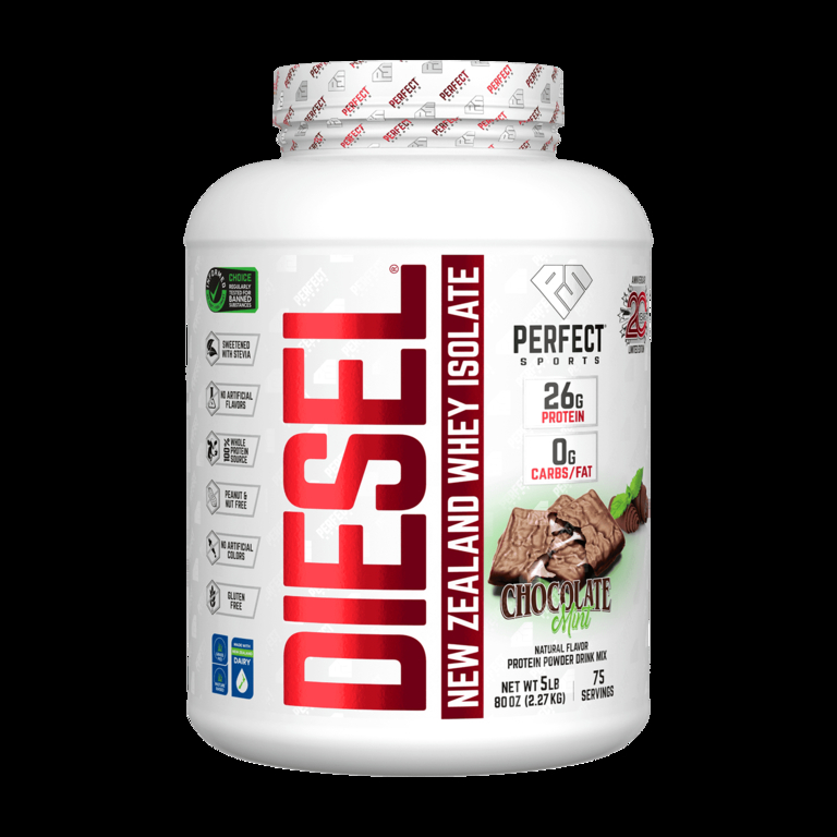 PERFECT Sports, Diet, новозеландский сывороточный изолят, шоколад и мята, 2,27 кг (5 фунтов)