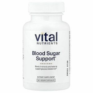 Vital Nutrients, добавка для поддержания уровня сахара в крови, 60 веганских капсул
