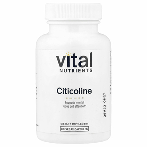 Vital Nutrients, цитиколин, 60 веганских капсул