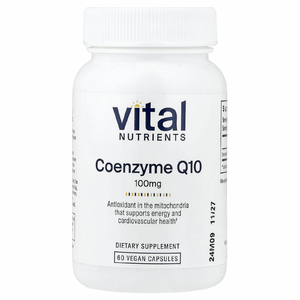 Vital Nutrients, коэнзим Q10, 100 мг, 60 веганских капсул