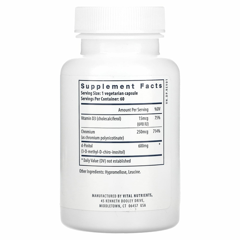 Vital Nutrients, d-пинитол, 60 вегетарианских капсул