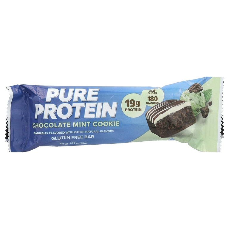 Pure Protein, батончик без глютена, со вкусом шоколадно-мятного печенья, 12 батончиков по 50 г (1,76 унции)