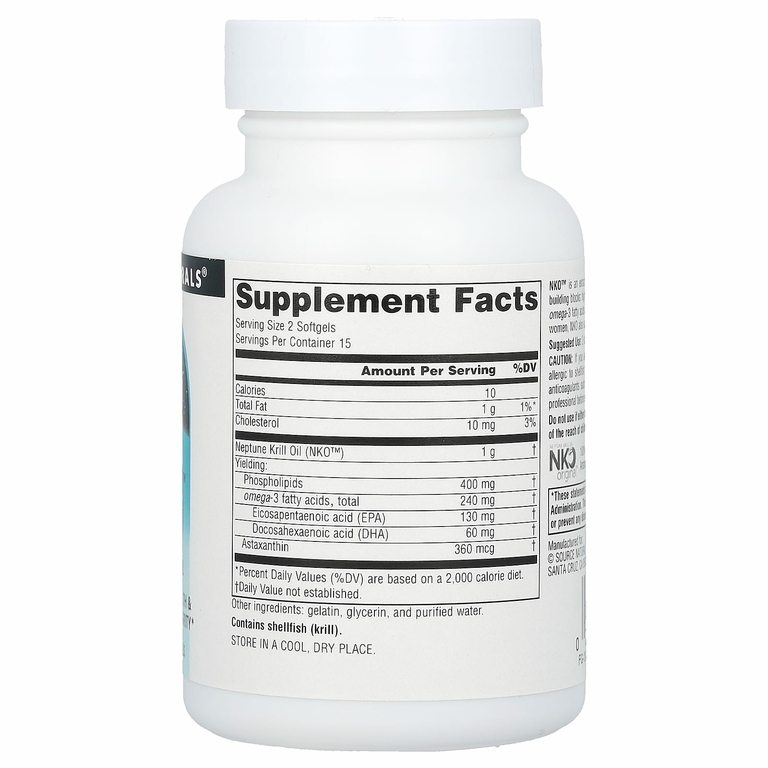 Source Naturals, NKO™, Neptune, масло криля, 500 мг, 30 капсул