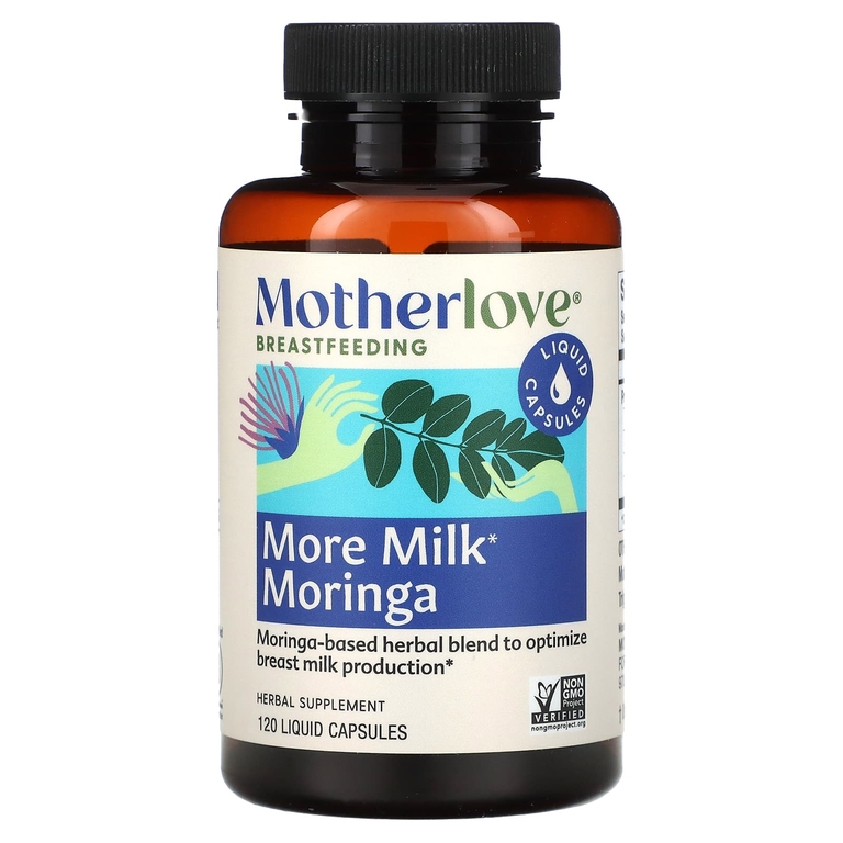 Motherlove, More Milk, моринга, 120 жидких капсул