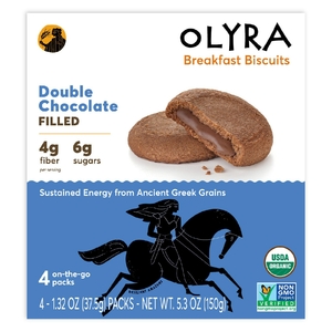 Olyra, печенье для завтрака, с кремовой начинкой, двойной шоколад, 4 упаковки по 37,5 г (1,32 унции) (Товар снят с продажи) 