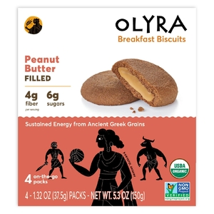 Olyra, органическое печенье для завтрака, с начинкой из арахисового крема, 4 упаковки по 37,5 г (1,32 унции) (Товар снят с продажи) 