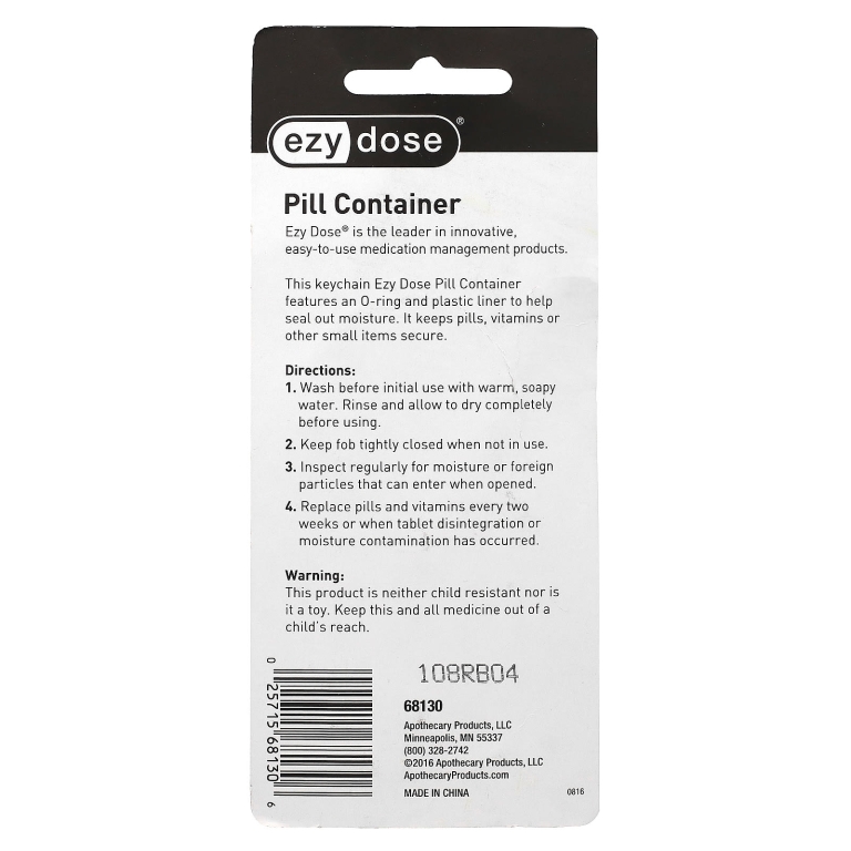 Ezy Dose, контейнер для таблеток, брелок, 1 шт.