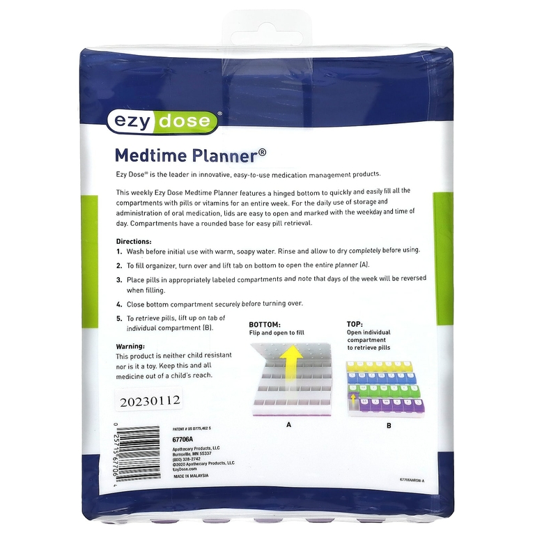 Ezy Dose, еженедельно, 4 шт. в день, с Easy-Fill, 1 шт.