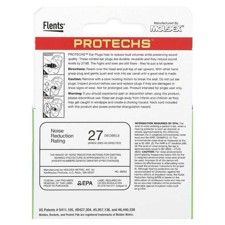 Flents, Protechs, беруши, для нот, 1 пара в футляре (Товар снят с продажи) 