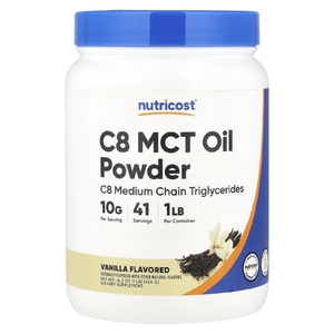 Nutricost, C8 MCT, порошок из масла, ваниль, 454 г (1 фунт)
