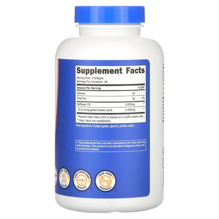 Nutricost, КЛК, 2400 мг, 120 капсул (800 мг в 1 капсуле)