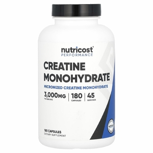 Nutricost, Performance, моногидрат креатина, 180 капсул (750 мг на капсулу)