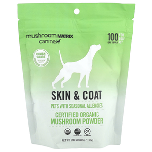 Mushroom Matrix Canine, Сертифицированный органический грибной порошок, для кожи и шерсти, для кошек и собак, 200 г (7,1 унции)