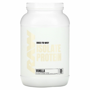 Raw Nutrition, изолят сывороточного протеина от коров травяного откорма, со вкусом ванили, 740 г (1,63 фунта)