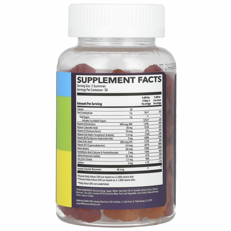 Havasu Nutrition, жевательные мультивитамины для детей, апельсин, клубника и вишня, 60 жевательных таблеток