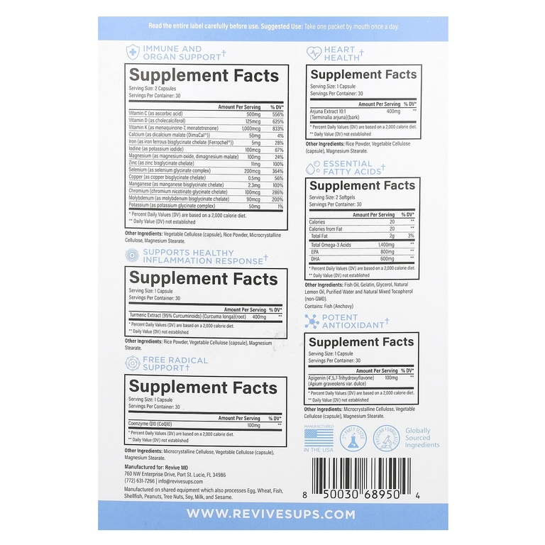 Revive, Essential Vitamins Pack, 30 пакетиков