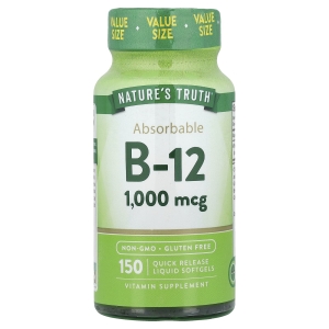 Nature's Truth, растворимый витамин B12, 1000 мкг, 150 капсул с быстрым высвобождением (Товар снят с продажи) 