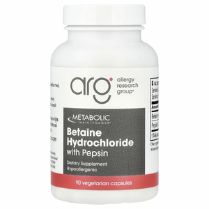 Metabolic Maintenance, бетаина гидрохлорид с пепсином, 90 вегетарианских капсул