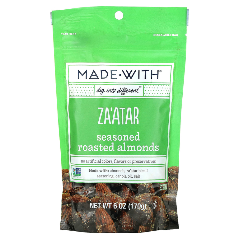 Made With, Za'atar, жареный миндаль с приправами, 170 г (6 унций)