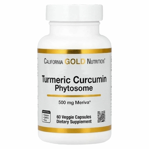 California Gold Nutrition, Turmeric Curcumin Phytosome Meriva®, фитосомы куркумина из куркумы, 500 мг, 60 растительных капсул