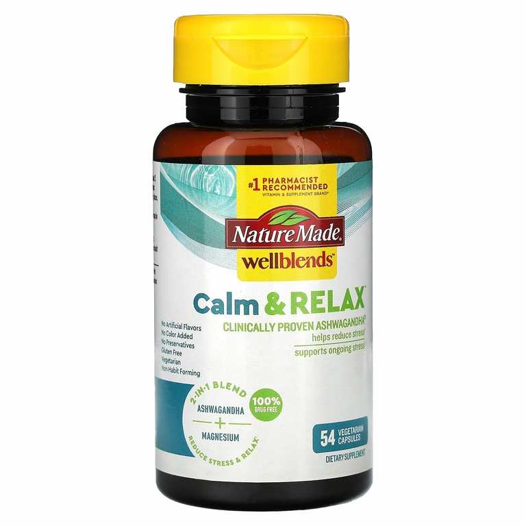 Nature Made, Wellblends, Calm & Relax, 54 вегетарианские капсулы (Товар снят с продажи) 