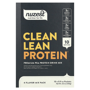 Nuzest, Clean Lean Protein, смесь 4 вкусов, 10 пакетиков по 25 г (0,9 унции)