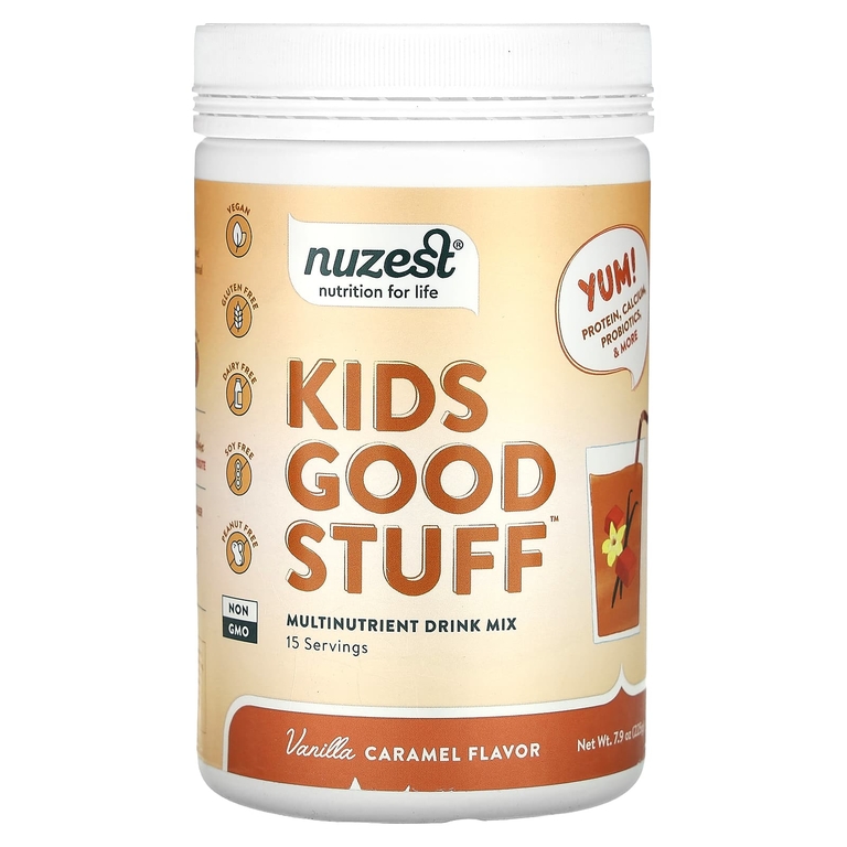 Nuzest, Kids Good Stuff, мультинутриентная смесь для приготовления напитка, ваниль и карамель, 225 г (7,9 унции)