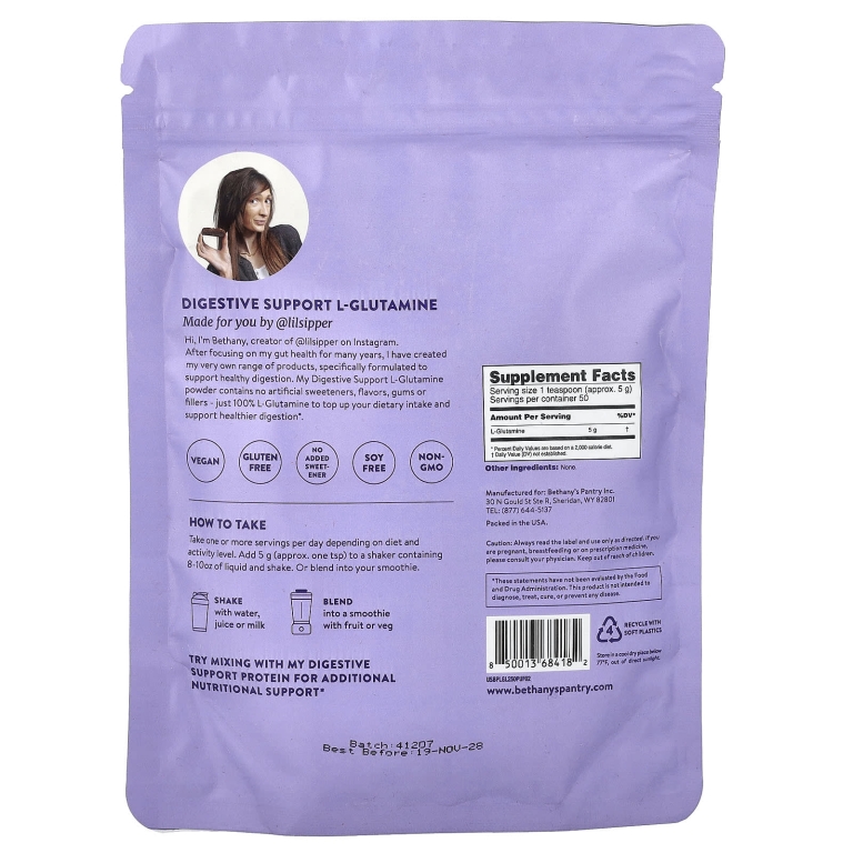 Nuzest, Bethany's Pantry, L-Glutamine™ для поддержки пищеварения, 250 г (8,8 унции) (Товар снят с продажи) 