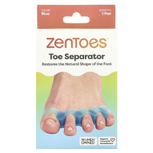 ZenToes, Разделитель для пальцев ног, универсальный, синий, 1 пара (Товар снят с продажи) 