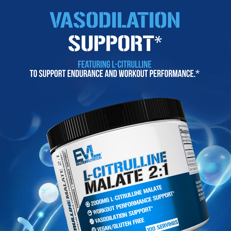 EVLution Nutrition, L-цитруллин малат 2:1, без вкусовых добавок, 200 г (7,05 унции)