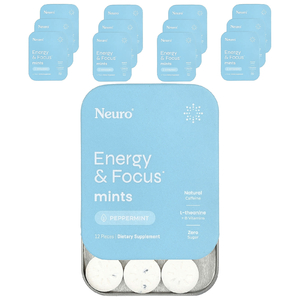 NeuroGum, мятные конфеты для энергии и концентрации, перечная мята, 12 пакетиков по 12 шт.