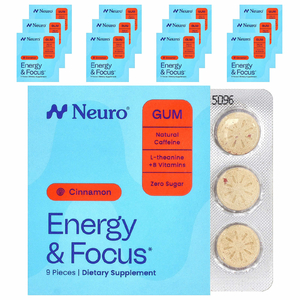 NeuroGum, Energy & Focus, корица, 12 пакетиков по 9 шт.