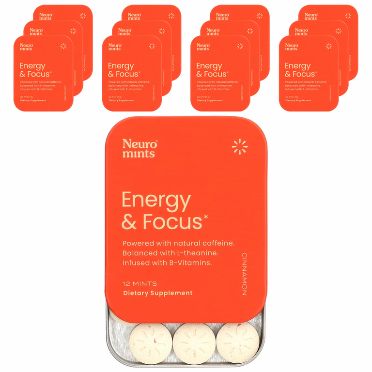 NeuroGum, NeuroMints, энергия и концентрация, корица, 12 пакетиков по 12 шт.