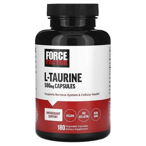 Force Factor, L-таурин, 180 растительных капсул (250 мг на капсулу)