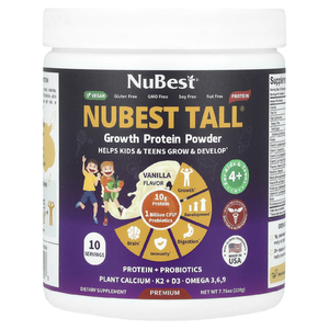 NuBest, Nubest Tall®, протеиновый порошок для роста, для детей от 4 лет, ваниль, 220 г (7,76 унции)